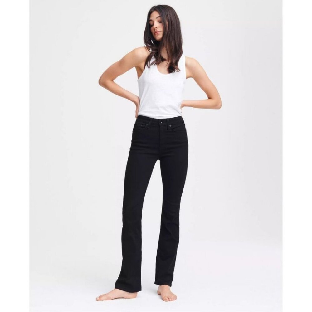 Rag & Bone Nina High-Rise Bootcut Jeans No Fade Black Size 26